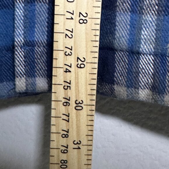 Brazos Work Force Jacket Hooded Button Up Men XL Blue Plaid Puff Insulated Heavy - Picture 7 of 14